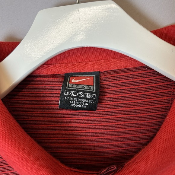 Georgia Nike Team Apparel Polo Shirt Mens XXL Red Striped Collared Buttons - Picture 3 of 16